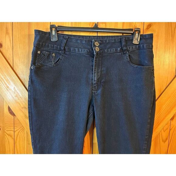 Anthropologie Pilcro High Rise Dark Wash Denim Zip Legging Shimmer Size 28 (8839 - Picture 2 of 7